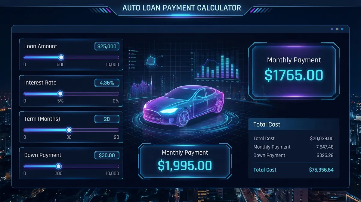 Auto Loan Payment Calculator Interface