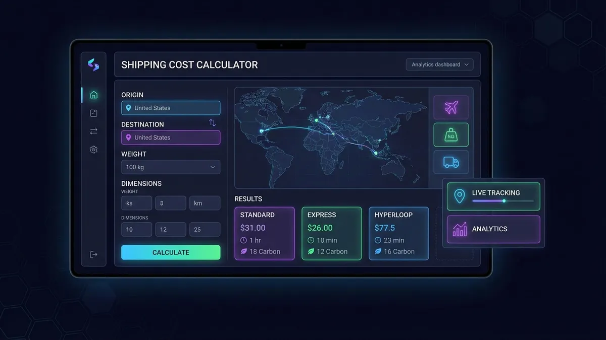 Shipping Cost Calculator Interface