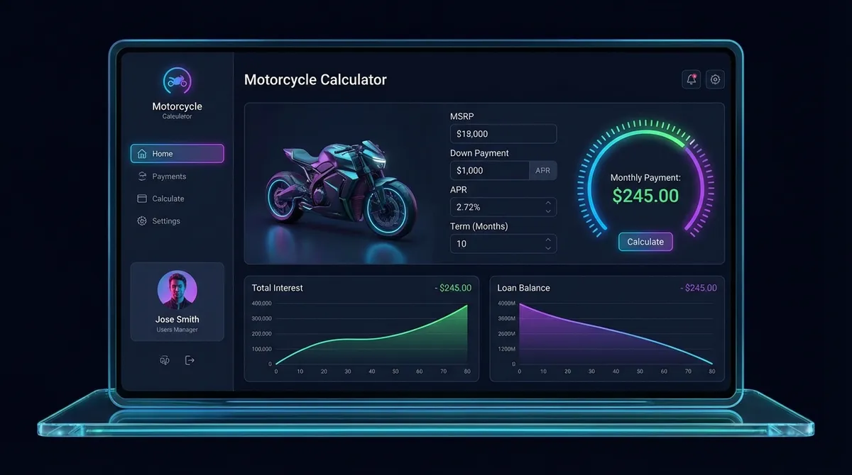 Motorcycle Payment Calculator Interface