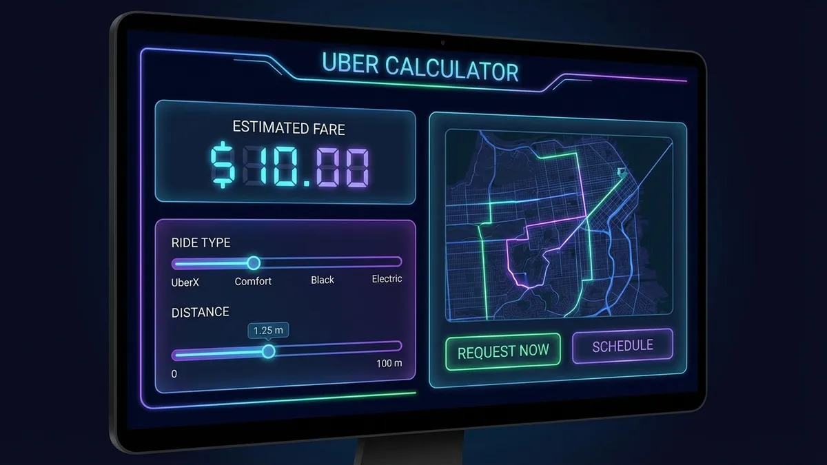 Uber Calculator Interface