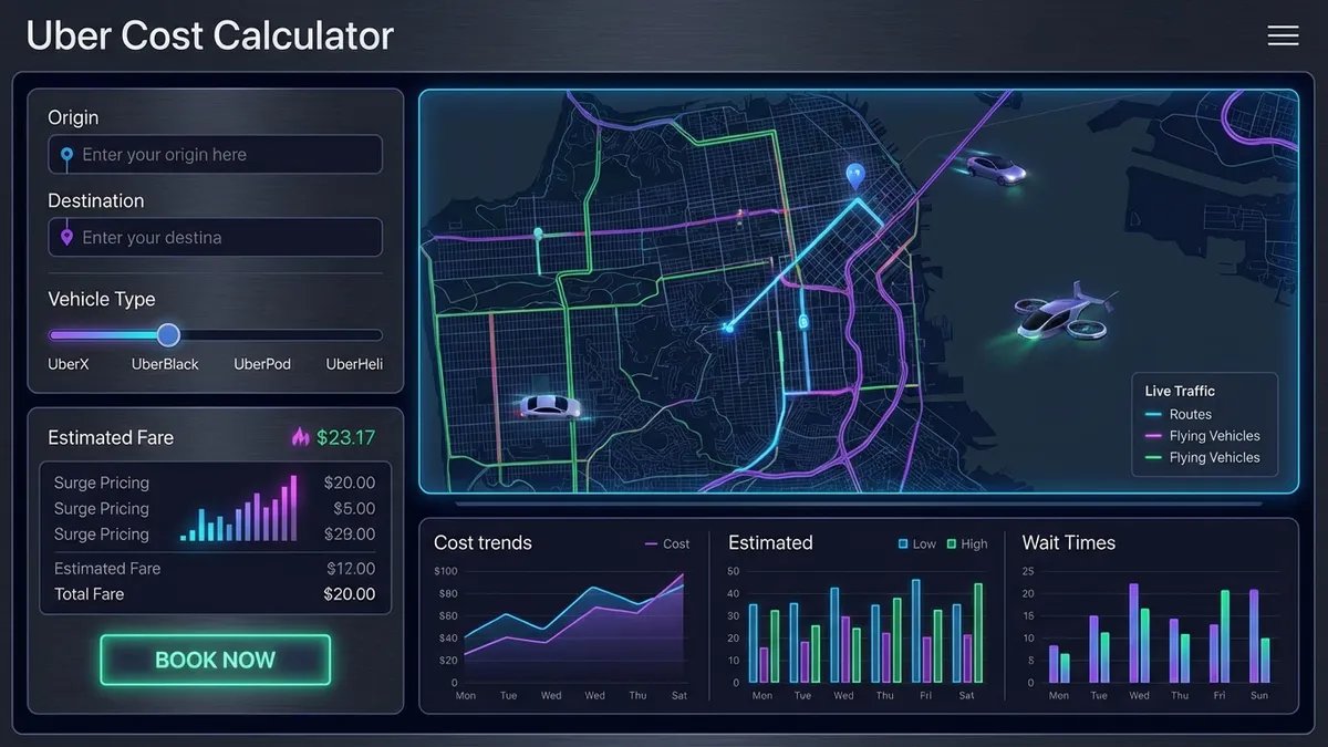 Uber Cost Calculator Interface