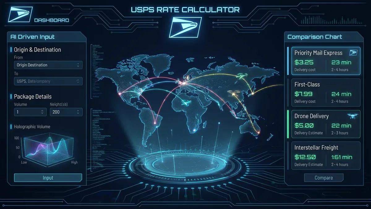 USPS Rate Calculator Interface