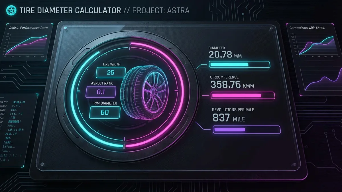Tire Diameter Calculator Interface